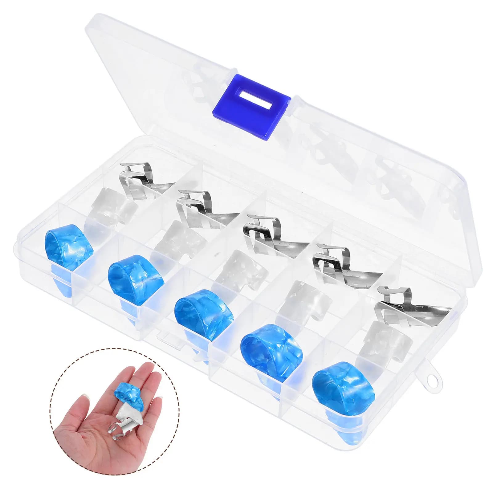 Set di 15 Plettri Professionali Ultra Sottili e Leggeri in Acciaio Inossidabile e Celluloide per Chitarra e Basso
