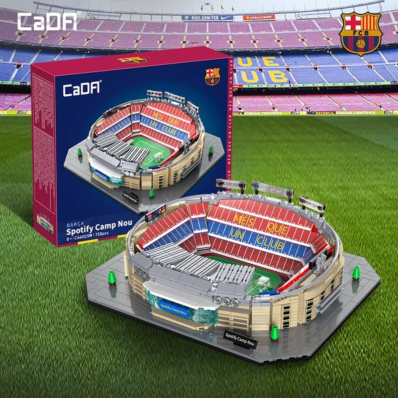 Set di blocchi da costruzione dello stadio CaDA Camp Nou (Barcelona FC) / 728 pezzi / Articolo da collezione per appassionati di calcio e appassionati di blocchi
