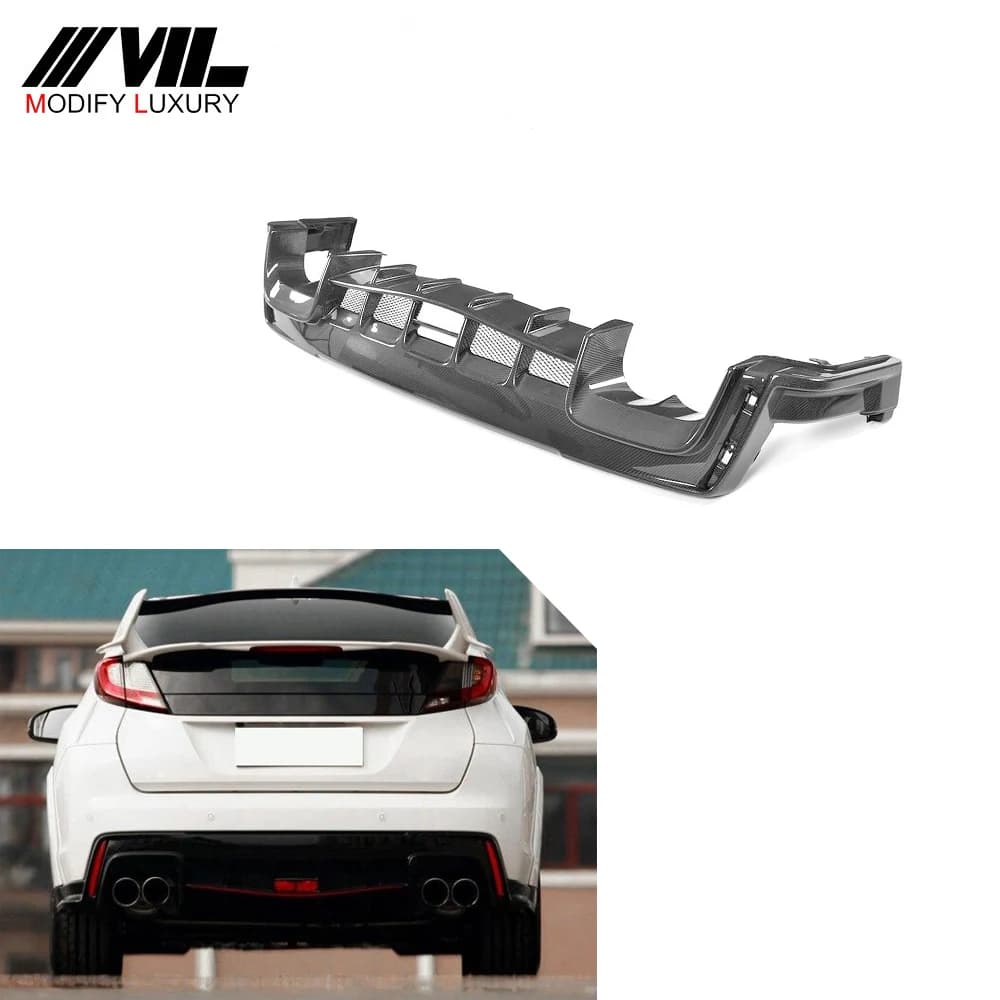 Adatto per diffusore posteriore in fibra di carbonio di Honda CIVIC TYPE R