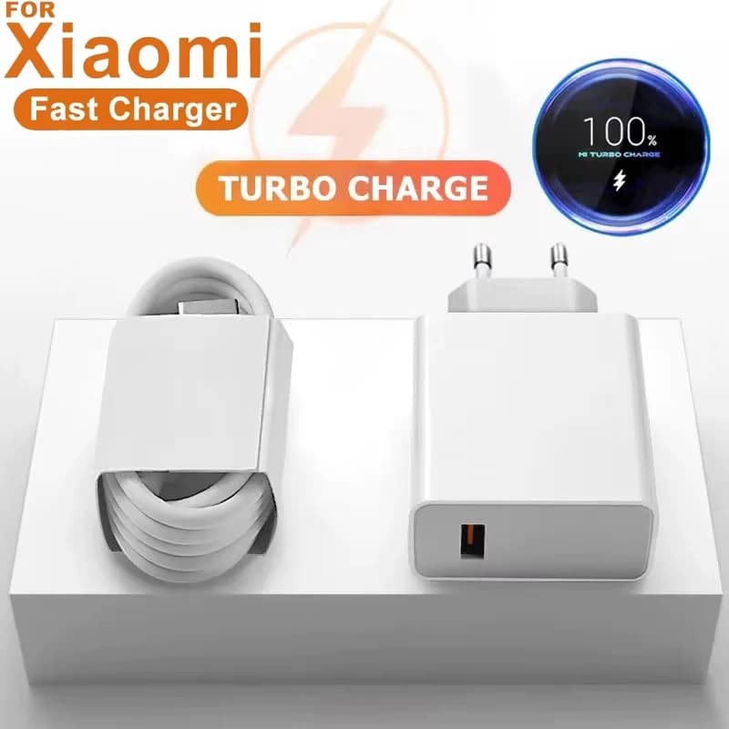 Caricabatterie Rapido 67W con Cavo USB Tipo C per Xiaomi 14 13 12 Ultra Redmi Note 12T 13 Pro POCO F4 F5 X5 GT, Adattatore per Ricarica Veloce