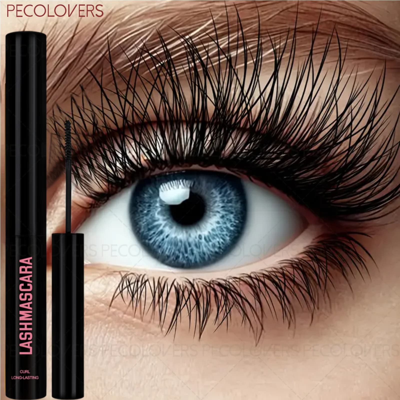 1 piece of black tube waterproof and sweat resistant mascara, thick, natural and long lasting eye cosmetics, thin eyelashes