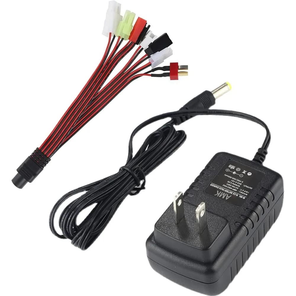 Caricabatteria per auto Smart RC per batteria da 4,8 V 7,2 V 8,4 V 9,6 V, caricabatteria per auto RC per batteria T-raxxas Batteria NiMH/NiCD 2,4 V-12 V