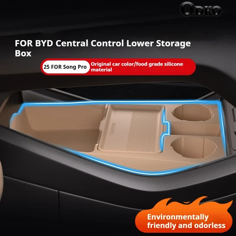 Scatola di immagazzinaggio in silicone per la modifica della console centrale BYD Song Pro Tappetino antiscivolo Accessori per auto Decorazione dell'organizzatore