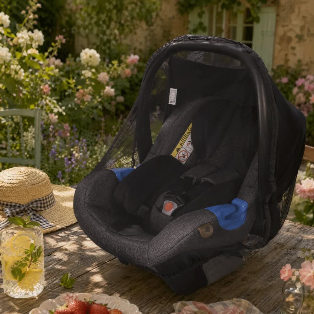 Zanzariera per passeggino in poliestere facile da riporre, con protezione a rete fine anti-insetti, portatile e traspirante per neonati e bambini