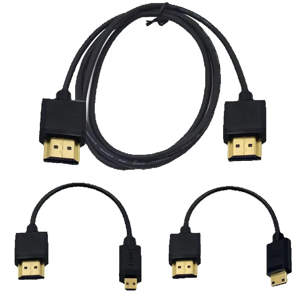 Super soft short cable from micro HDMI to HDMI to Mini compatible HDMI Ultra Slim 4k Portable Hdmi PC TV short cable