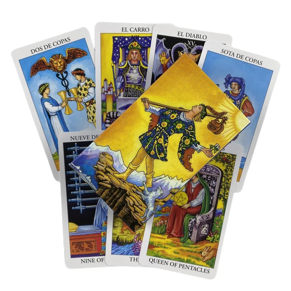 Carte dei tarocchi del cavaliere spagnolo Mazzo di divinazione Versioni inglesi Edizione Oracle Board Giochi da tavolo per la festa