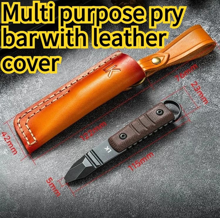 New Outdoor Multi-purpose Portable Car Pry Bar with Leather Cover Self-defense EDC Tool
