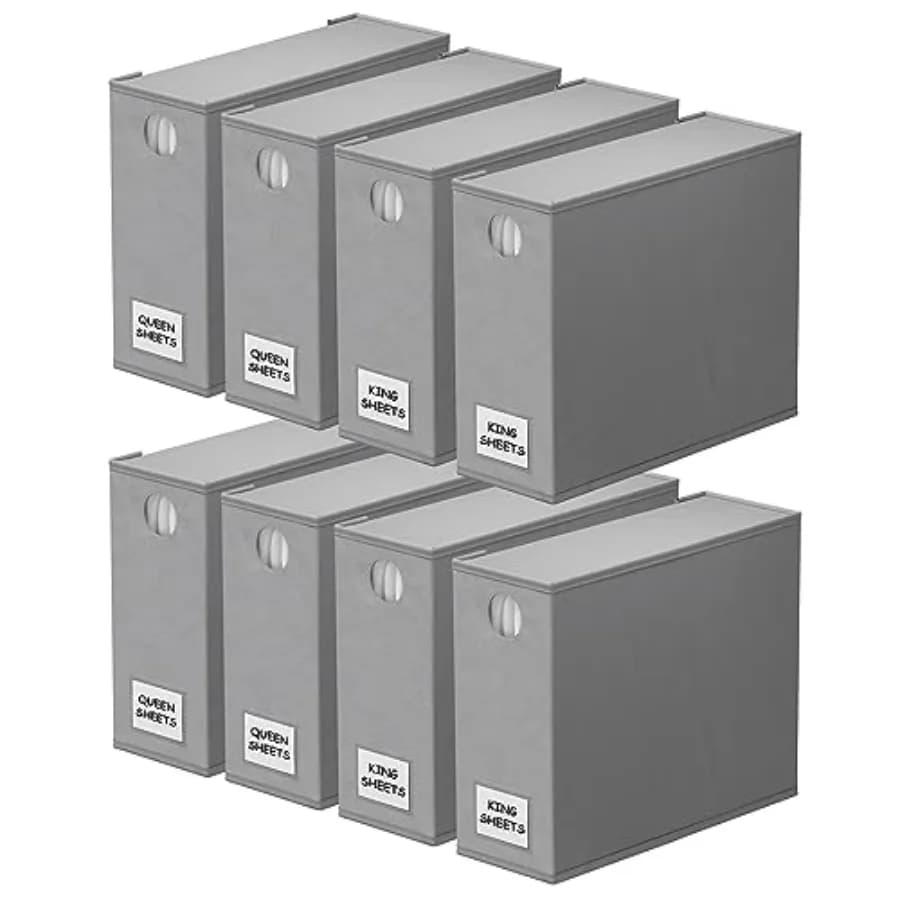 Organizzatori e Contenitori per Lenzuola, Organizzatore Pieghevole per Armadio Biancheria, Porta Set di Lenzuola con Finestra XL Queen e