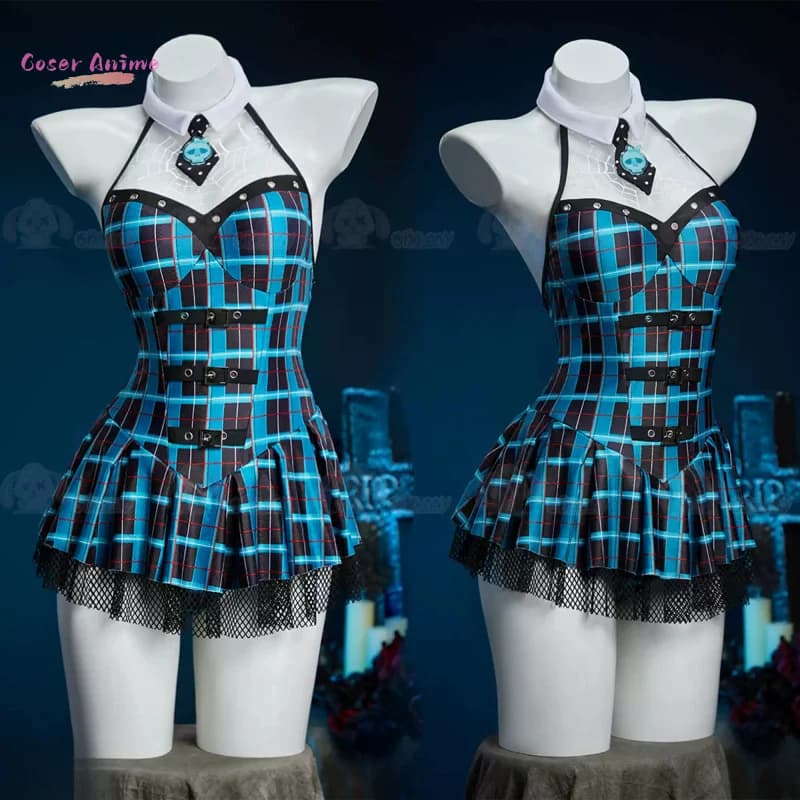 Costume da Cosplay di Frankie Stein di Monster School, Uniforme per Feste a Tema Anime, Abbigliamento per Giochi di Ruolo di Halloween