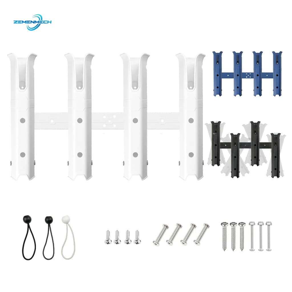 Adjustable Four Pole Plastic Fishing Rod Holder Boat Rod Rack Tube Side Mount Rod Holder For Boat Kayak Fishing Cooler Trailer