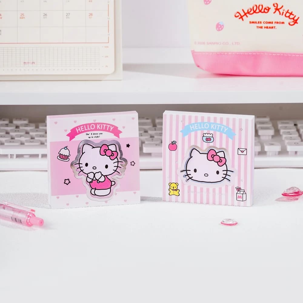 80Pcs Genuine Sanrio Cartoon Non-Sticky Memo Pad Hello Kitty Tear-Off Sticky Note Cute Kt Cat Stationery For Home Office School