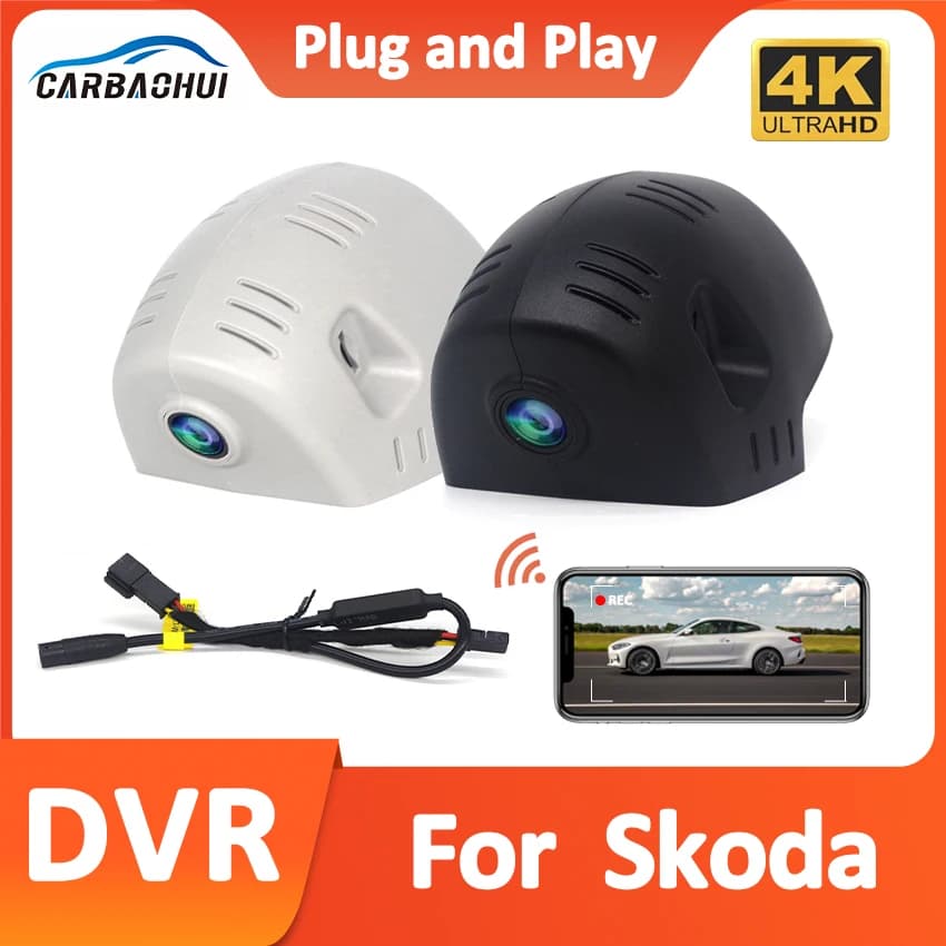 4K Wifi 3840*2160 Auto DVR Dash Cam Videoregistratore per Skoda Octavia 4 Mk4 NX 2019 2020 2021 2022 2023 Wireless DashCam