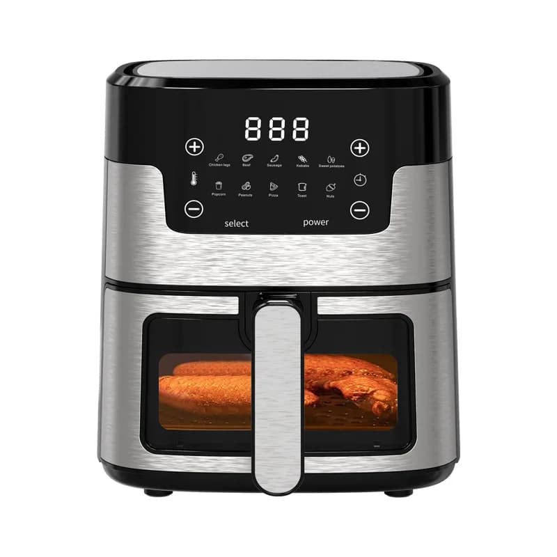 Quick-Heating Energy-Saving Double Basket Square Electric Thickened Stainless Steel Air Fryer for Household Use