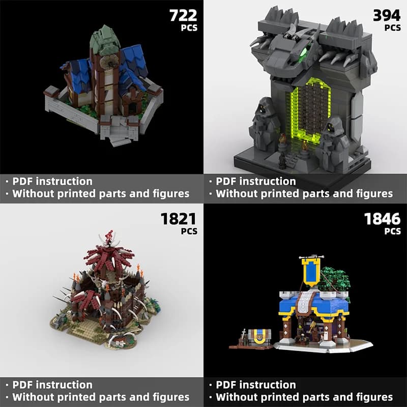 Blocchi di costruzione della fortezza tribale selvaggia, regalo creativo fai-da-te - Warcraff! Campo di guerra tempestato di bellezze con dettagli intricati