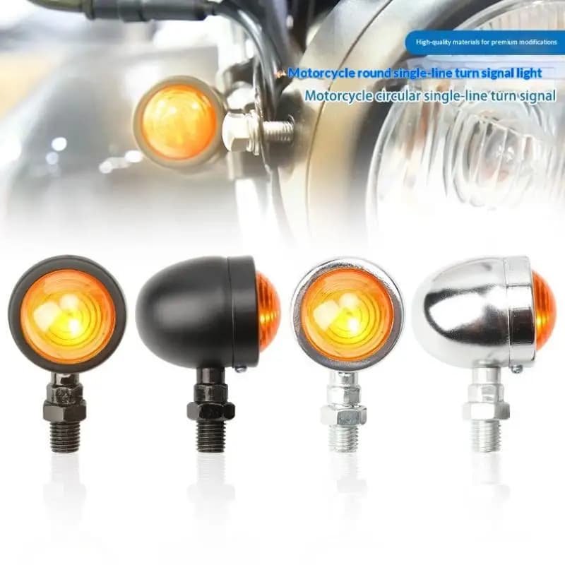 Universal Motorcycle Turn Signal Lights 2Pcs 12V Single Wire High Brightness Waterproof Blinkers for Off-Road Street Bike