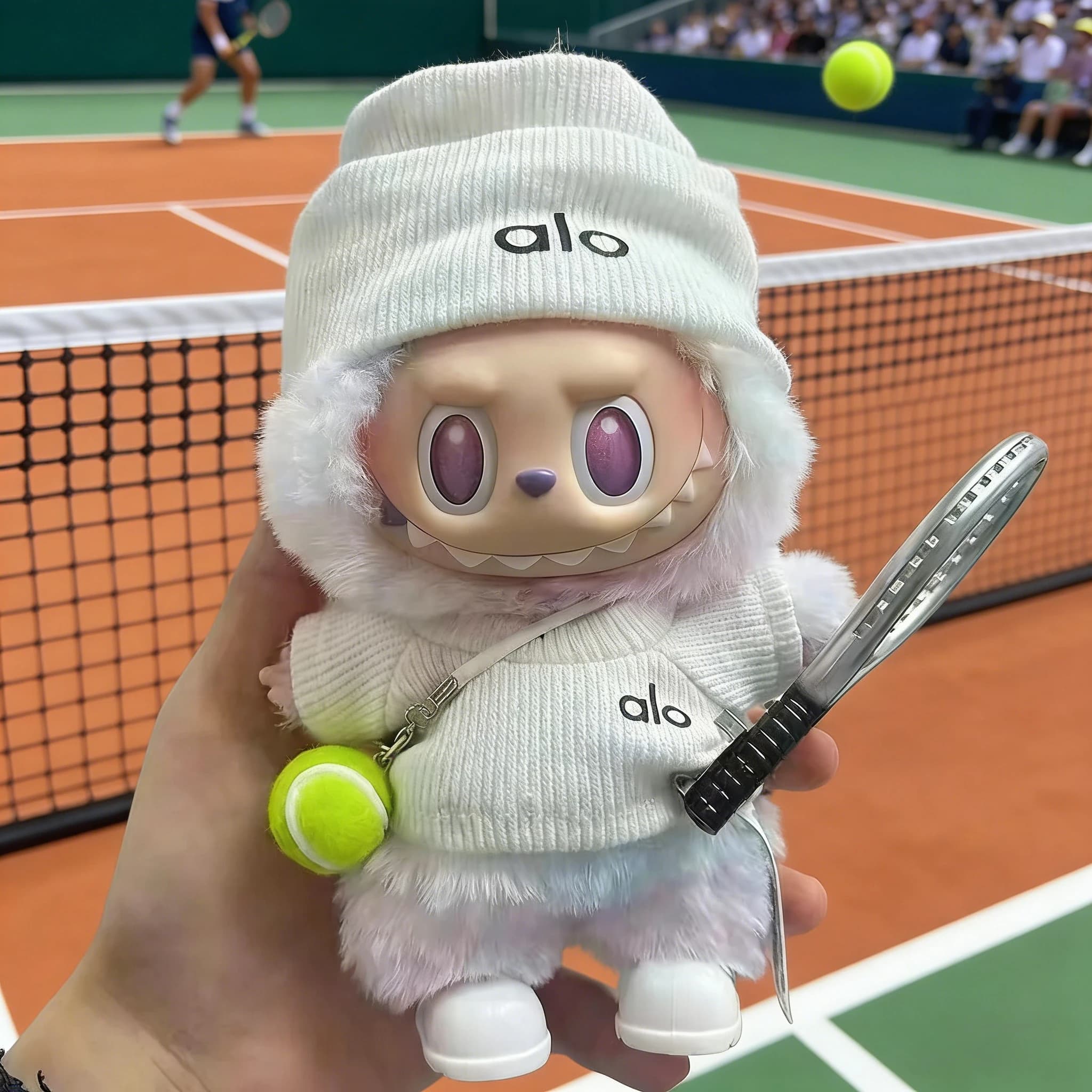 Sports Clothing Set for Dolls Labubu from 15/17 cm: tennis racket, clothes and spare accessories