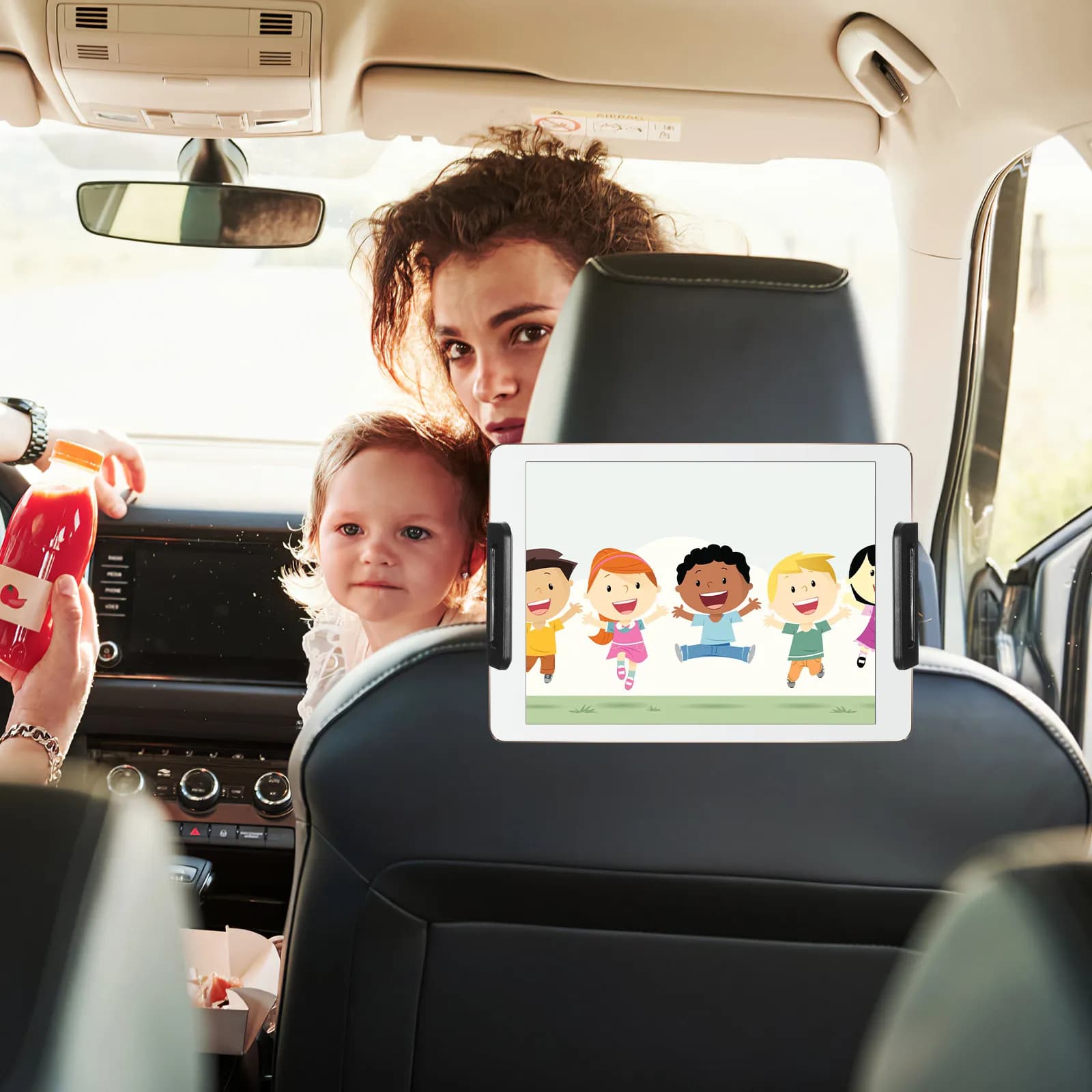 Supporto per Tablet da Auto da Poggiatesta, Regolabile, per Sedile Posteriore, Porta Telefono per Tablet da 7-12 Pollici, Staffa per Poggiatesta Auto