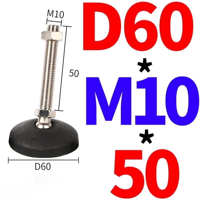 1 pz Base diametro 60mm gambe del tavolo regolabili piedini di livellamento gambe per mobili incernierate M10 M12 M14 M16 M18 M20 M24