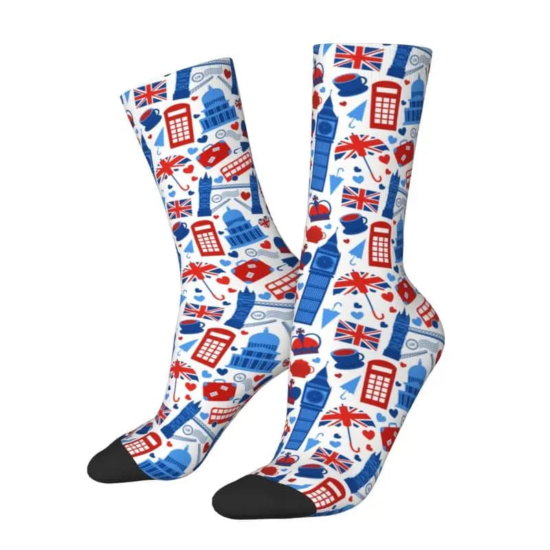 Custom Men's Socks Love The Union Jack, Unisex Socks with British Flag 3D Printing