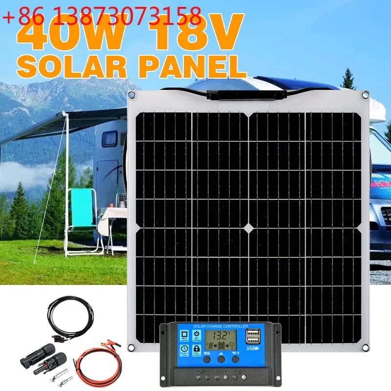 Pannello solare monocristallino in silicio da 40W80w18v con kit di controllo
