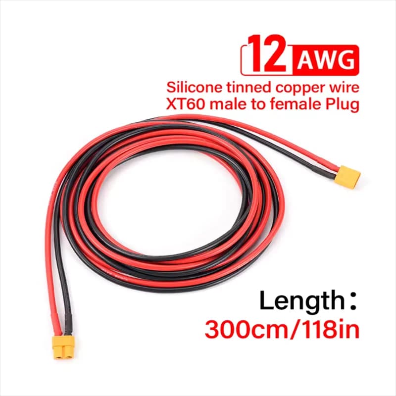 12AWG XT60 Maschio Femmina Spina di Conversione Cavo di Collegamento 300 CENTIMETRI Filo di Silicone Connettore Della Batteria Per Batteria Lipo RC Drone Auto Barca