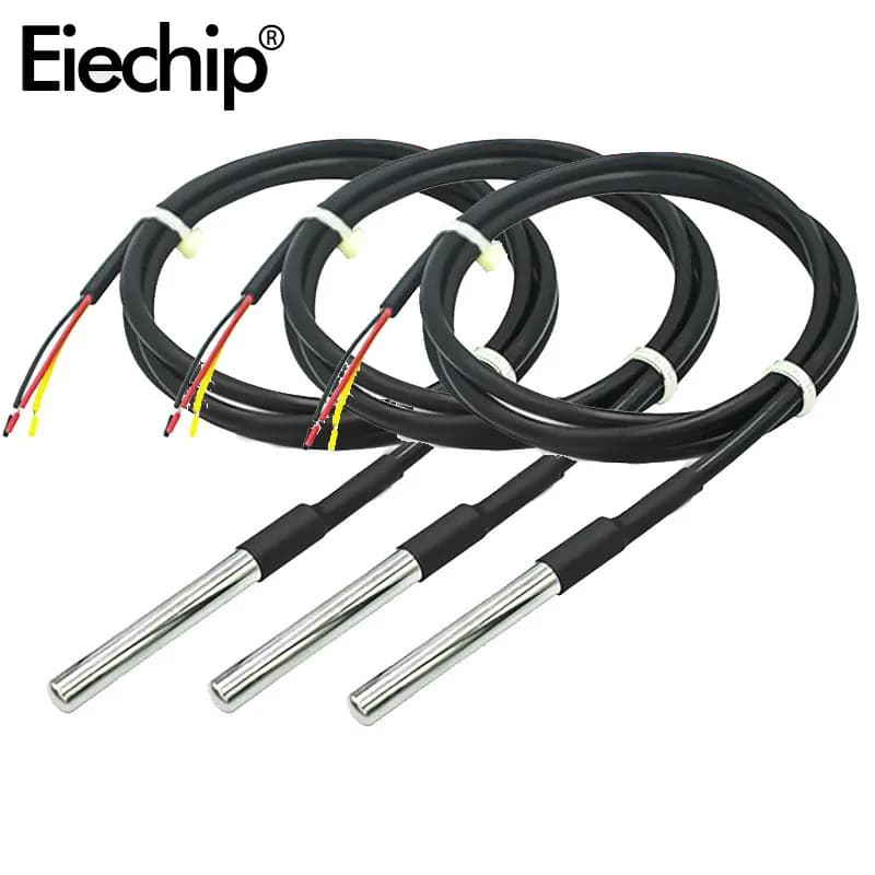 1PCS Impermeabile DS18B20 filo sonda di temperatura sensore di temperatura pacchetto in acciaio inossidabile 1m 2m 3m 18B20 filo arduino