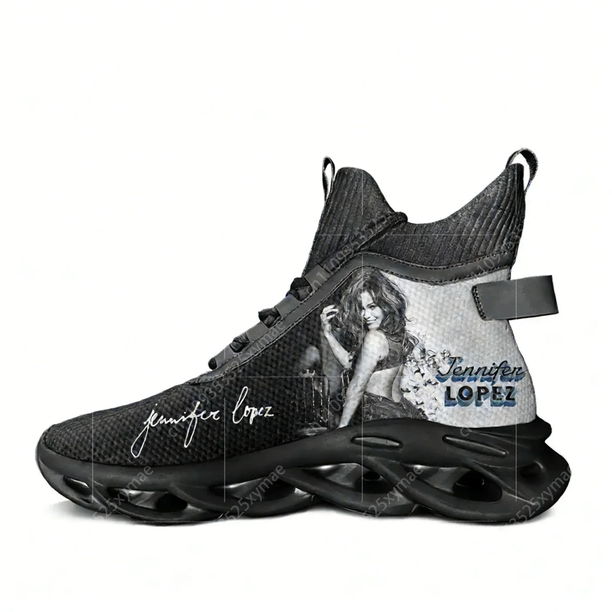 Jennifer Lopez Hip hop Singer High Top Flats Sneakers Scarpe da trekking da uomo e da donna Scarpe da viaggio Scarpe da corsa casual personalizzate