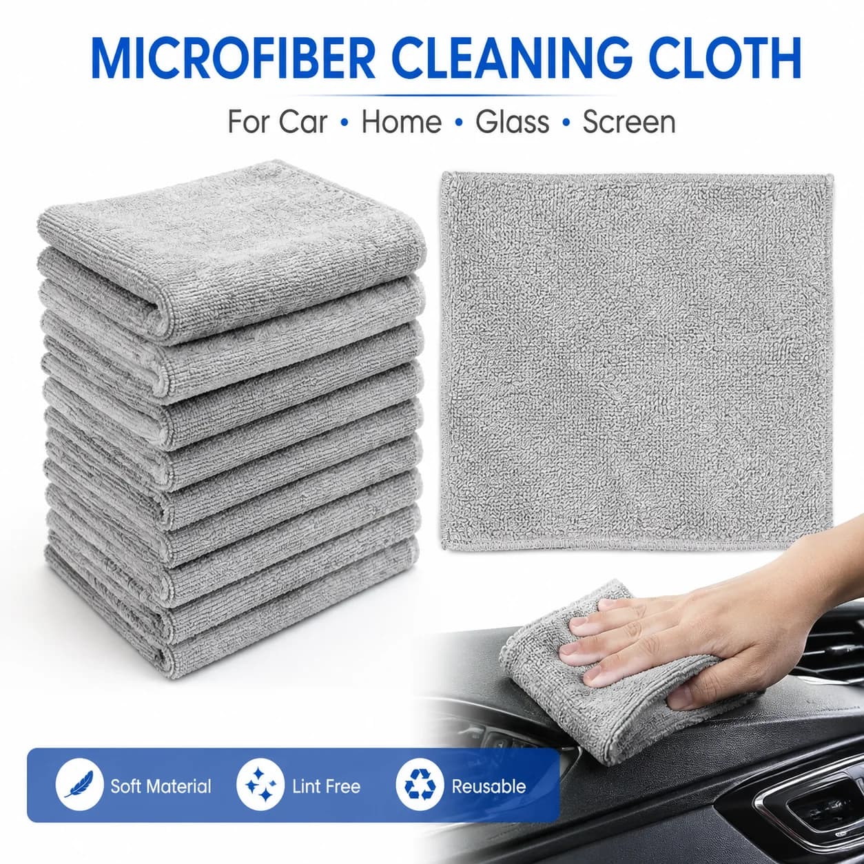Microfiber Cleaning Benches Soft and Absorbent Towels For Removing Clothes for Cleaning Reusable Kitchen for Bicycle Car