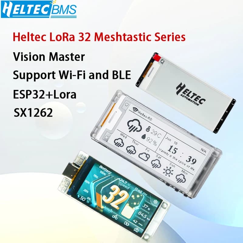 Heltec V3 Meshtastic Series Vision Master ESP32 + LoRa IOT Arduino development card with SX1262 BlE chip, TFT-LCD lora display