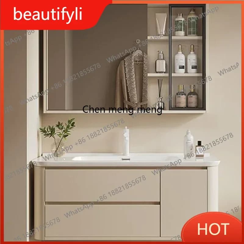 Mobile bagno a specchio D80 con lavabo a parete, armadietto in metallo, scaffale portaoggetti, Casa Arredo, mobili per la casa