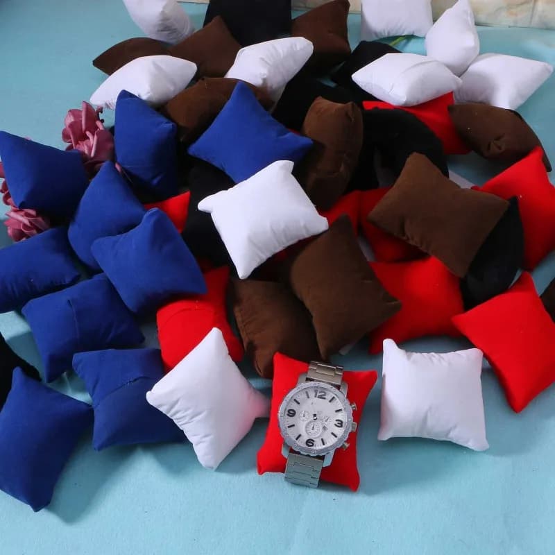 10 pz/set velluto braccialetto orologio cuscino multicolore gioielli braccialetto Display cuscino titolare organizzatore cuscino 5 colori