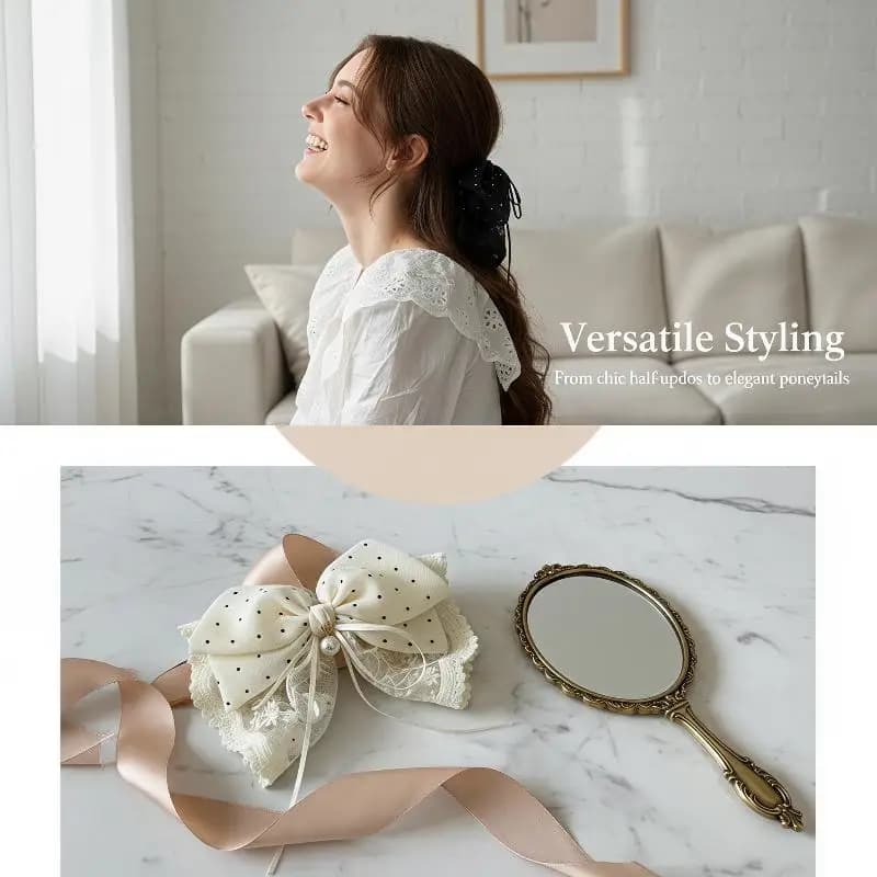 Sweet Sequin Lace Butterfly Knot Hair Clip Women's New 2026 Half-Up Ponytail Hair Grips Shark Fin Hair Clips Stylish Hair Access