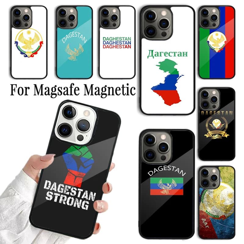 Dagestan Flag Coat Of Arms Phone Case Cover For iPhone 17 16 15 14 13 12 11 Pro Max Plus Magnetic FOR Magsafe