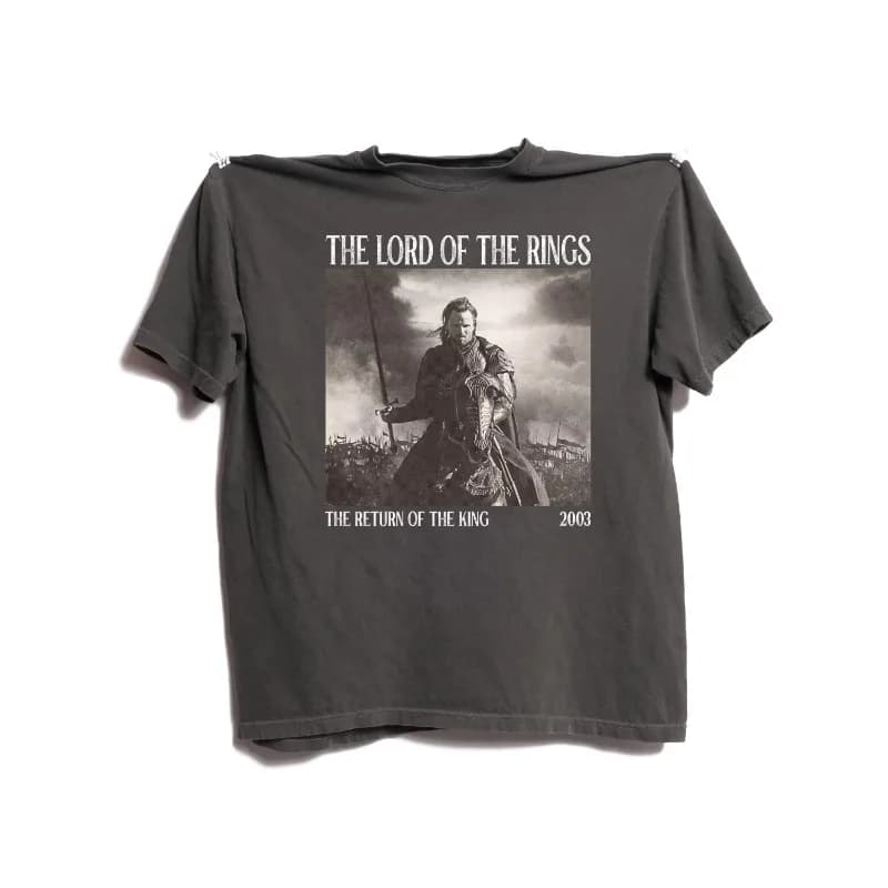 Short sleeve casual t-shirt with printed pattern for everyday use, King's Return T-shirt, T-shirt The Lord of the Rings