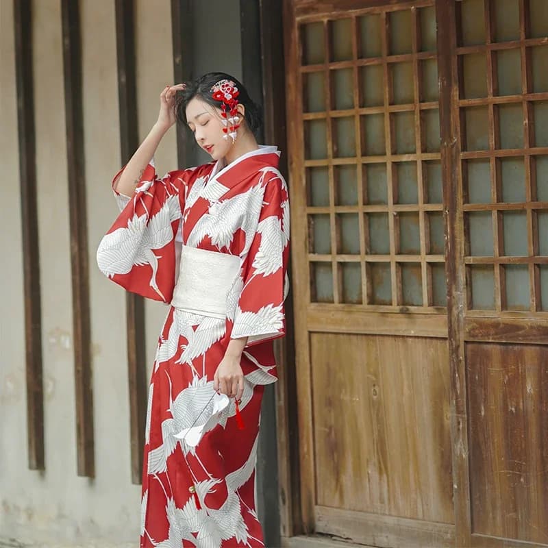 Kimono Traditional Japanese Women's Style Vintage Long Dress formal Yukata bathrobe dress cosplay photo dress