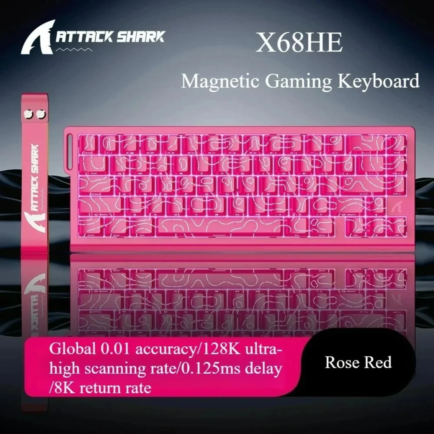ATTACK SHARK X68HE Tastiera da gioco meccanica cablata 8000 Hz Polling 0,125 ms Response Trigger rapido