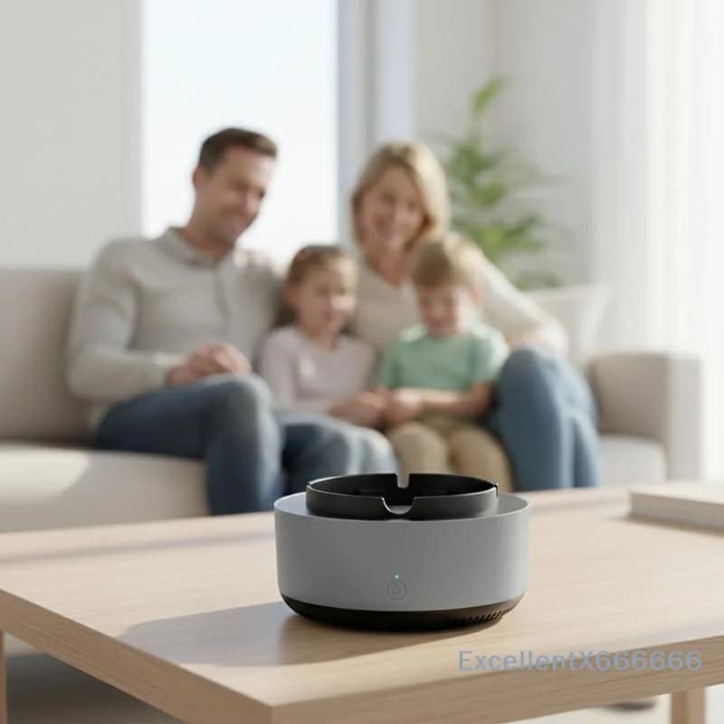 Posacenere Intelligente per la Rimozione degli Odori, Purificatore d'Aria, Eliminazione Rapida del Fumo Passivo, Controllo Wireless dell'Odore di Tabacco per Auto e Casa