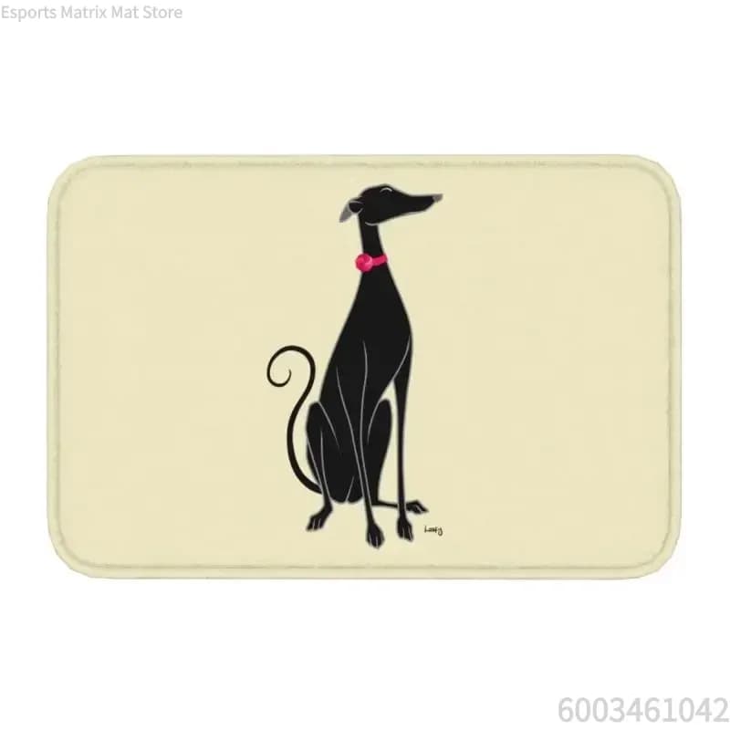 Tappetino Personalizzato Antiscivolo per Cani Greyhound Whippet, Tappeto per Bagno, Cucina, Giardino 40*60cm