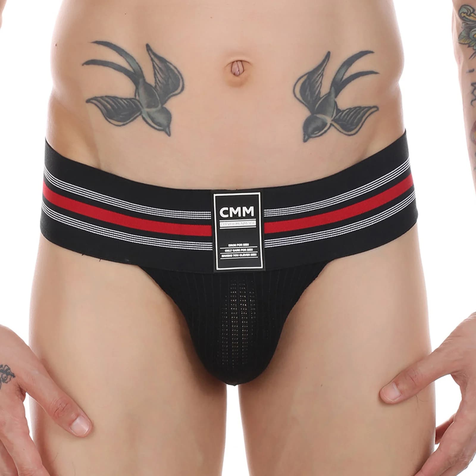Slip intimo da uomo sexy Slip in cotone a rete Custodia per pene Bondage elastico Lingerie hombre Cintura larga scivola
