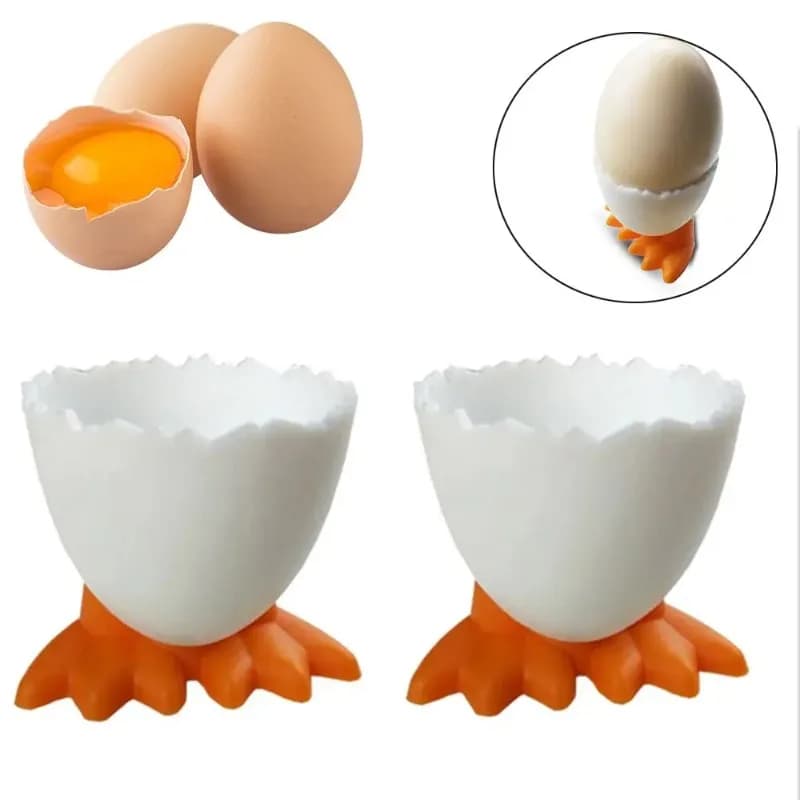 1/2/4PCS tazza di vassoio per uova di gallina con piedi alti Vassoio per uova di plastica Colazione carina e creativa Contenitore per uova sode Forniture da cucina