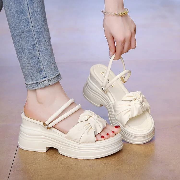Sandali da donna con tacco spesso, nuovo stile estivo, versatili, stile fata, con cinturino singolo, fondo morbido, antiscivolo, alla moda, scarpe da spiaggia per esterni