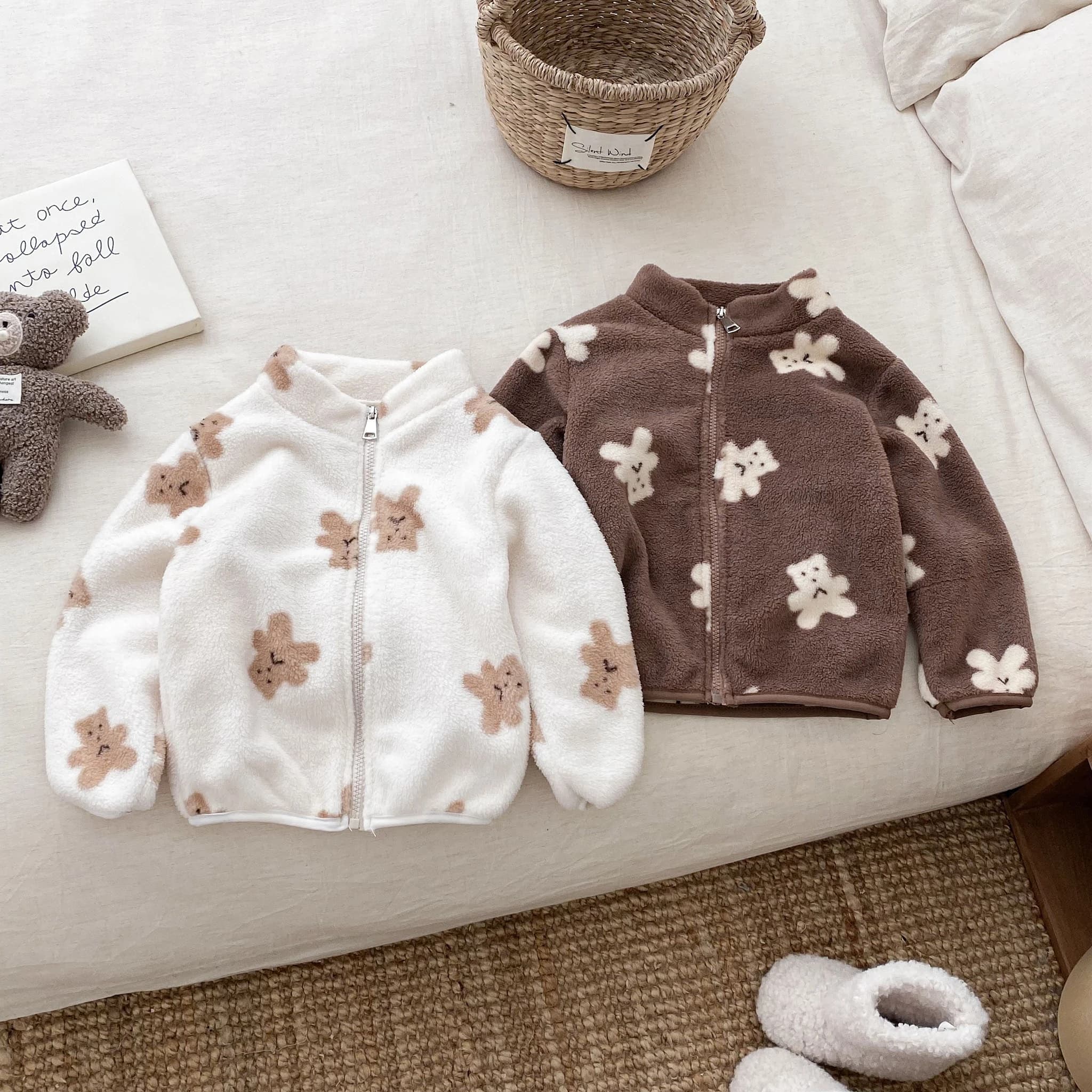 Fashion Casual Clothes Long Sleeve Plush Coats Child New Cartoon Full Print Plush Coats Autumn Winter Clothes Lovely Outerwear