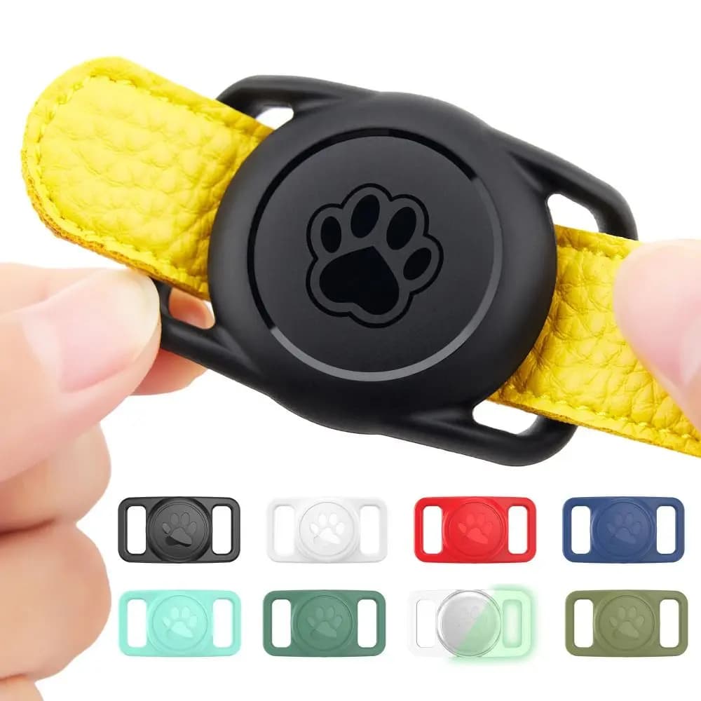 Custodia impermeabile per collare per cani Airtag Custodia protettiva in silicone leggero per localizzatore Custodia protettiva elastica per gatti