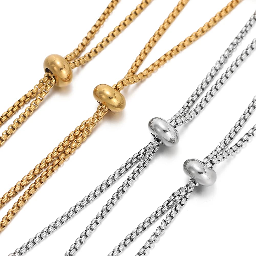 3pcs/lot Stainless Steel Box Chain Adjustable Bracelet Connectors for DIY Bracelets Charms Accessories Jewelry Making Findings