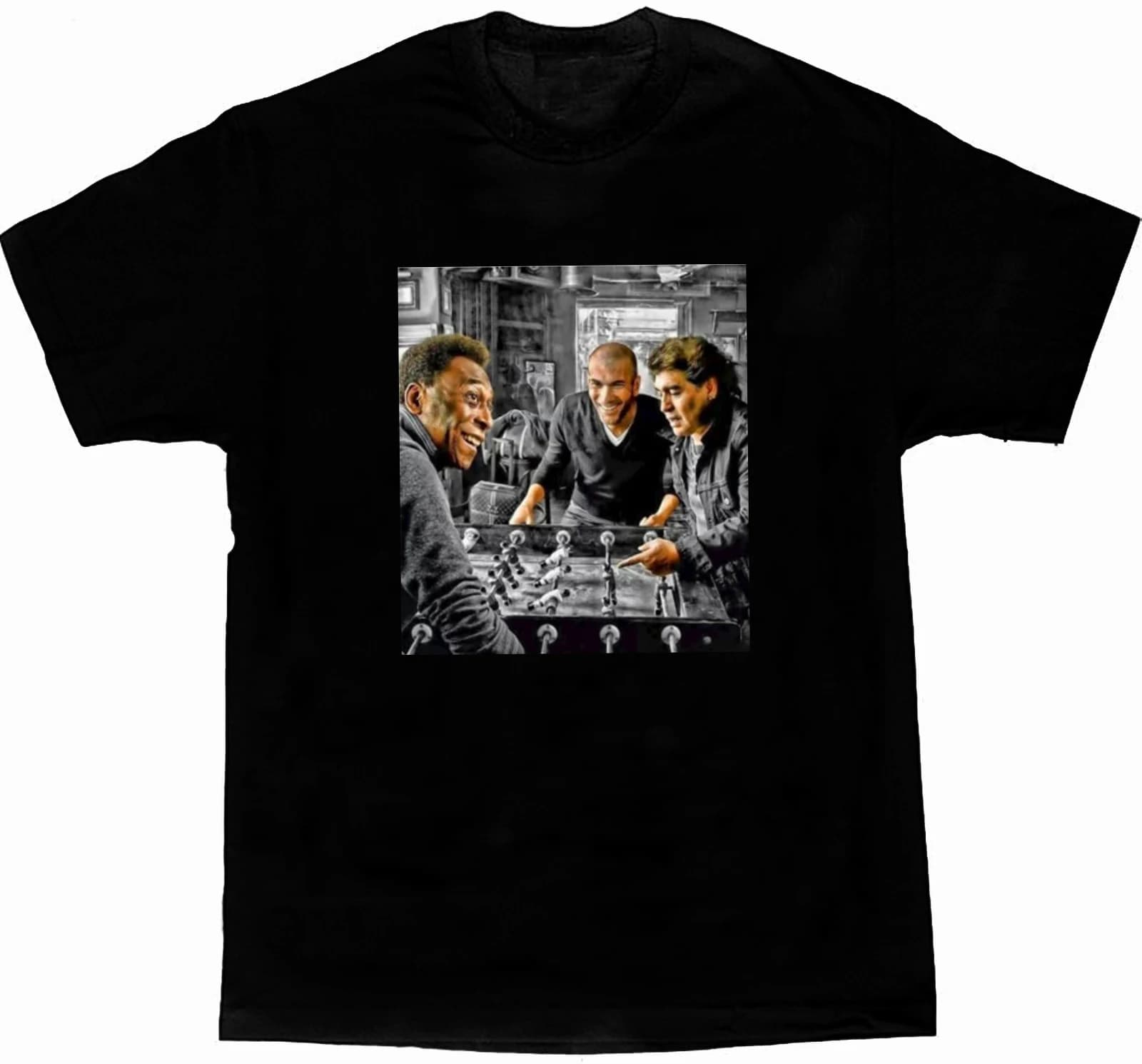 Zidane, Diego, Pele Play T-shirt da calcio balilla. T-shirt unisex con scollo a maniche corte in cotone estivo Nuova S-3XL