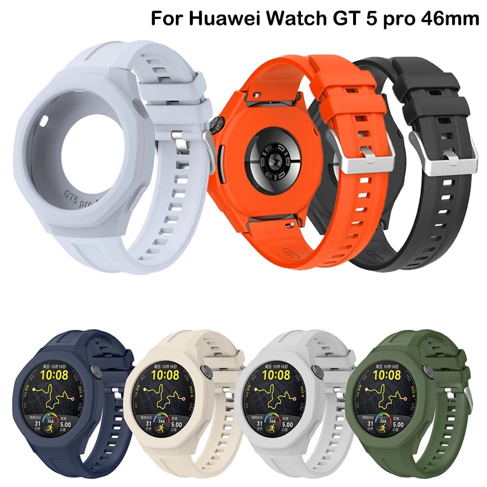 Cinturino per Huawei Watch GT 5 Pro 46MM cinturino SmartWatch braccialetti braccialetto per Huawei GT5 pro Band custodia in silicone dello stesso colore