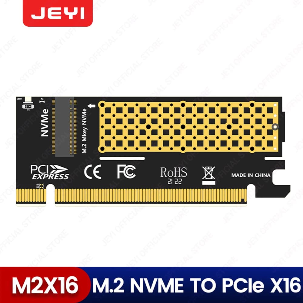 Adattatore JEYI M.2 NVME a PCIe 4.0 x16, scheda di espansione SSD M.2 NVMe a PCI-e 4.0, supporta unità a stato solido 2280/60/42/30
