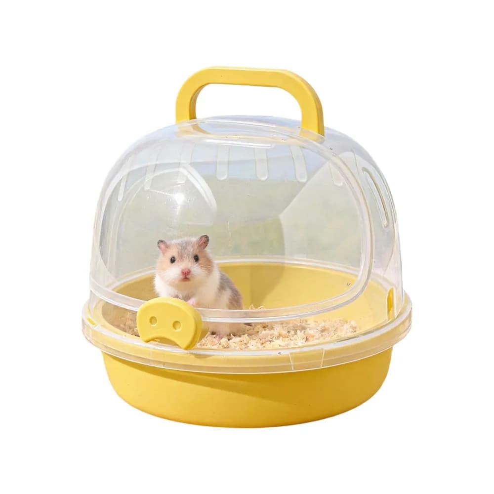 Gabbia Portatile per Criceti di Grandi Dimensioni, Trasparente e Traspirante, Trasportino da Viaggio con Chiusura di Sicurezza, Scatola Portatile per Piccoli Animali