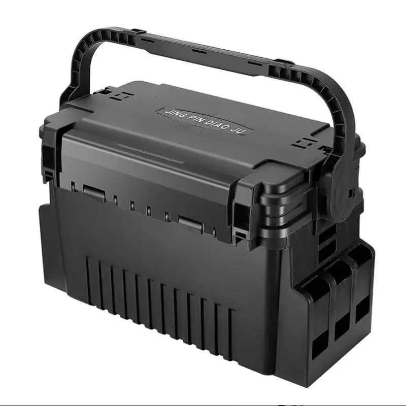 2-level fishing gear box Fishing box with cup and barrel Fishing equipment Transport bag Fishing organizer case for fishing lovers