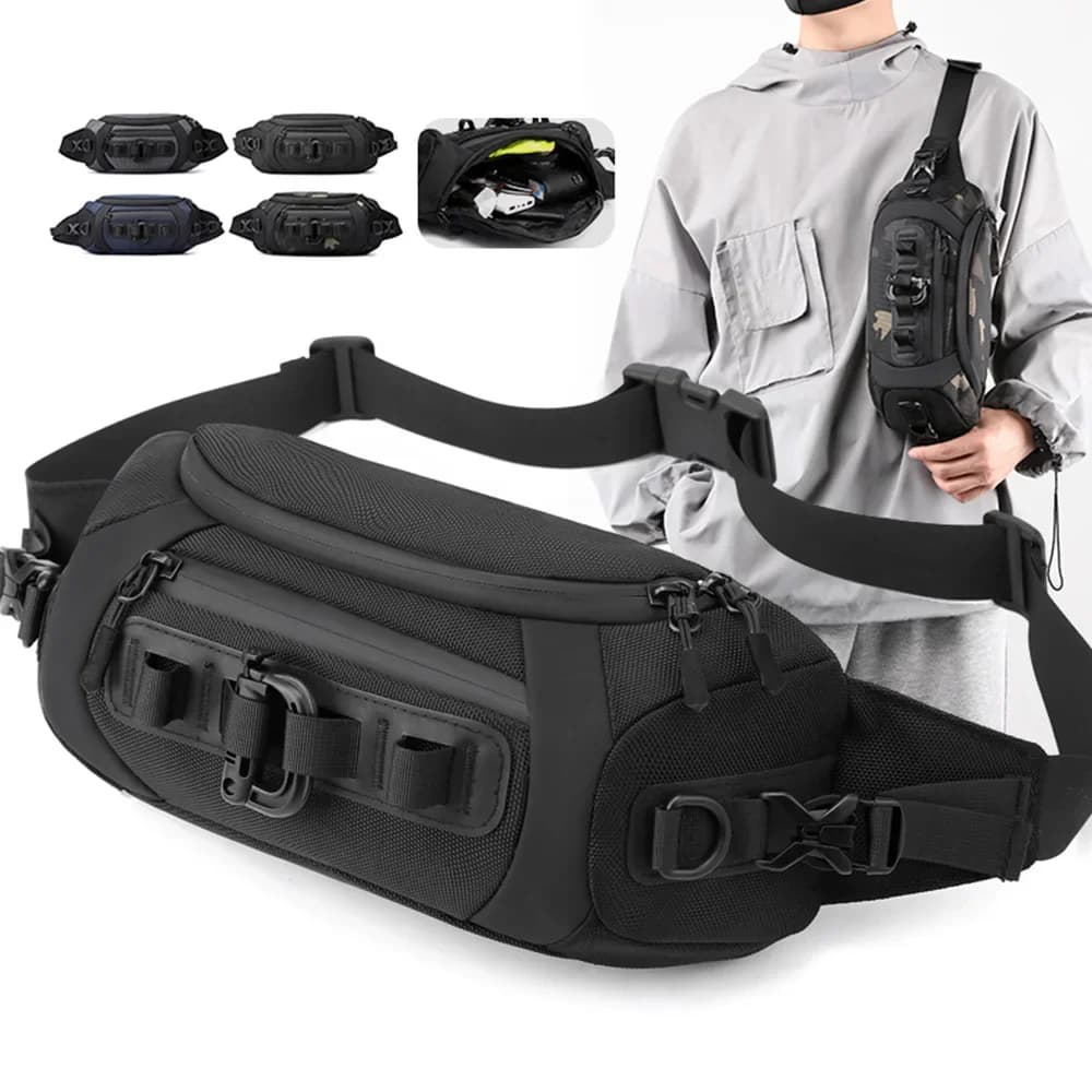 Marsupio da uomo in vita marsupio con cintura a tracolla borsa da viaggio Multi-tasca moda militare borsa a tracolla in Nylon con tracolla a tracolla